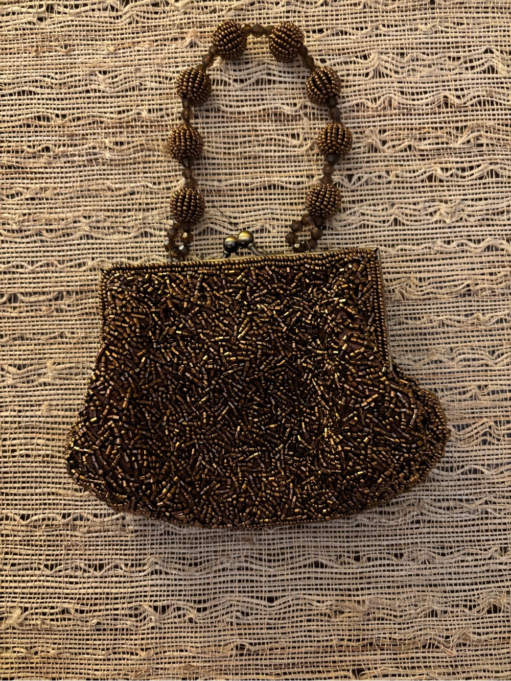 Vintage  Evening Handbag in Metallic Brown